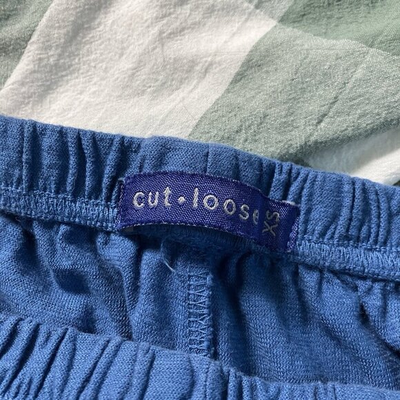 CutLoose Cut Loose Pants Womens XS Blue Linen Blend Cropped Barrel Leg - Picture 5 of 12